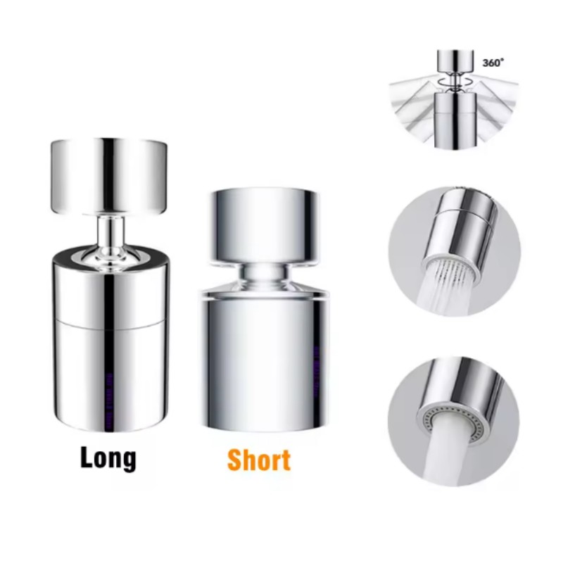 Kitchen Appliances Design - Doppelfunktions-Anti-Spritz-Wasserhahn-Luftsprudler, 360-Grad-drehbarer Wasserhahn-Diffusor, Bad-Wasserfilterdüse, Mischer